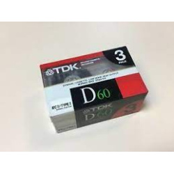 3 Pk TDK 60mins audio cassette tape